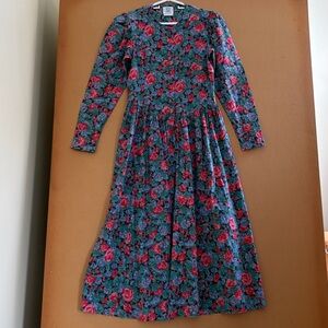 Vintage 1980s Laura Ashley Floral Dress Size 8